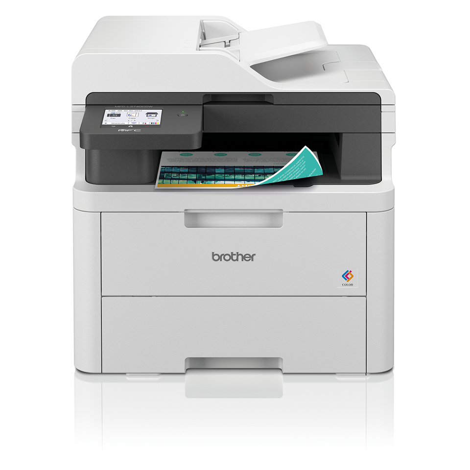 Impresora multifunción Brother MFC‑L3740CDWE EcoPro – láser LED color, WiFi, fax, dúplex, blanca