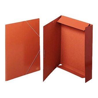 Carpeta cartón folio Mariola – marrón, con solapas y gomas