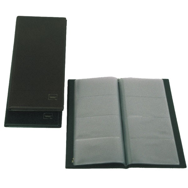 Tarjetero Iberplas – 160 tarjetas, PVC, negro, 28×11 cm