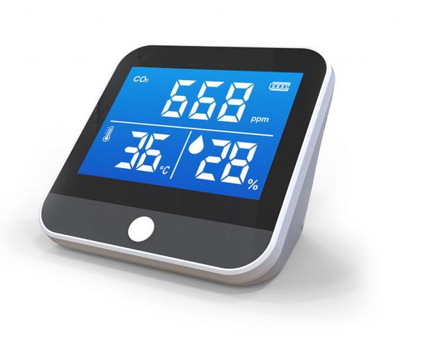 Medidor de calidad del aire CO₂ – humedad, temperatura, pantalla monocromo