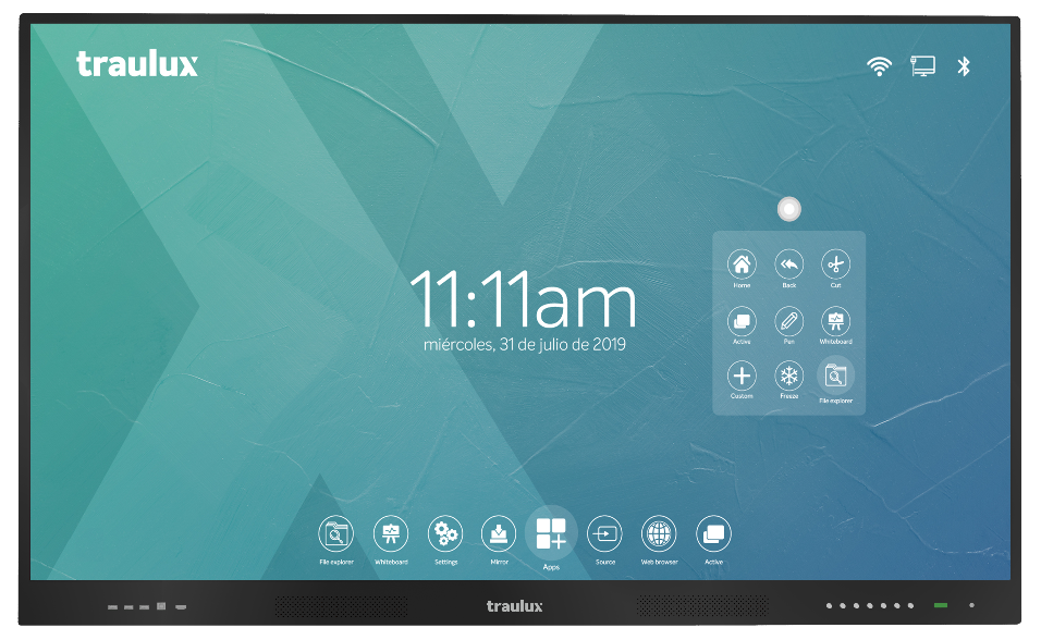 Monitor interactivo Traulux TLM80‑2 86″ – PC‑OPS i5, 8 GB RAM, SSD 256 GB, Windows 11 Pro
