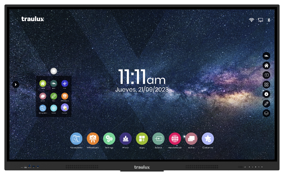 Monitor Interactivo Traulux Performance – 65", 75" o 86", 5 Años de Garantía
