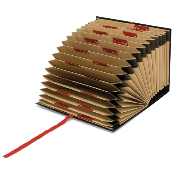 Carpeta fuelle acordeón folio Grafoplás – negro, 16 departamento