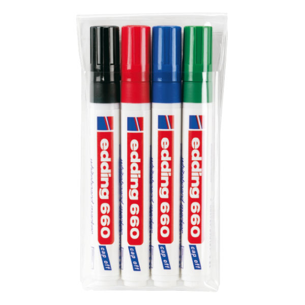 Rotuladores para pizarra Edding 660 – pack 4 uds
