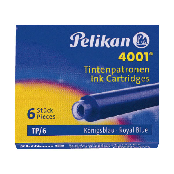 Recambios pluma Pelikan 4001 TP6 – caja 6 uds