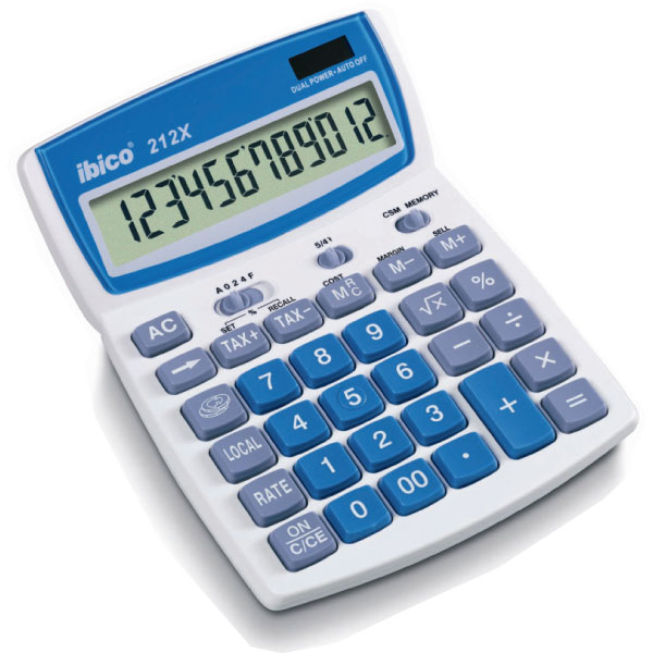 Calculadora de sobremesa financiera Ibico 212X – 12 dígitos