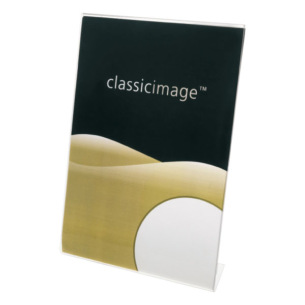 Expositor Vertical en L para Sobremesa – Transparente, A4