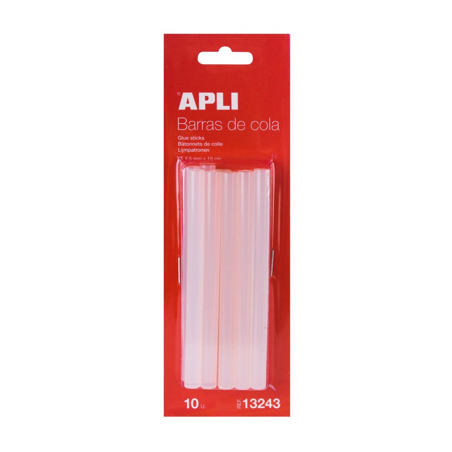 Barras de cola termofusible transparente Apli – 7,5 mm × 10 cm