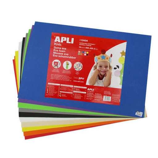Goma eva 40x60 cm surtida (pack 10 hojas) APLI Ref. 13434