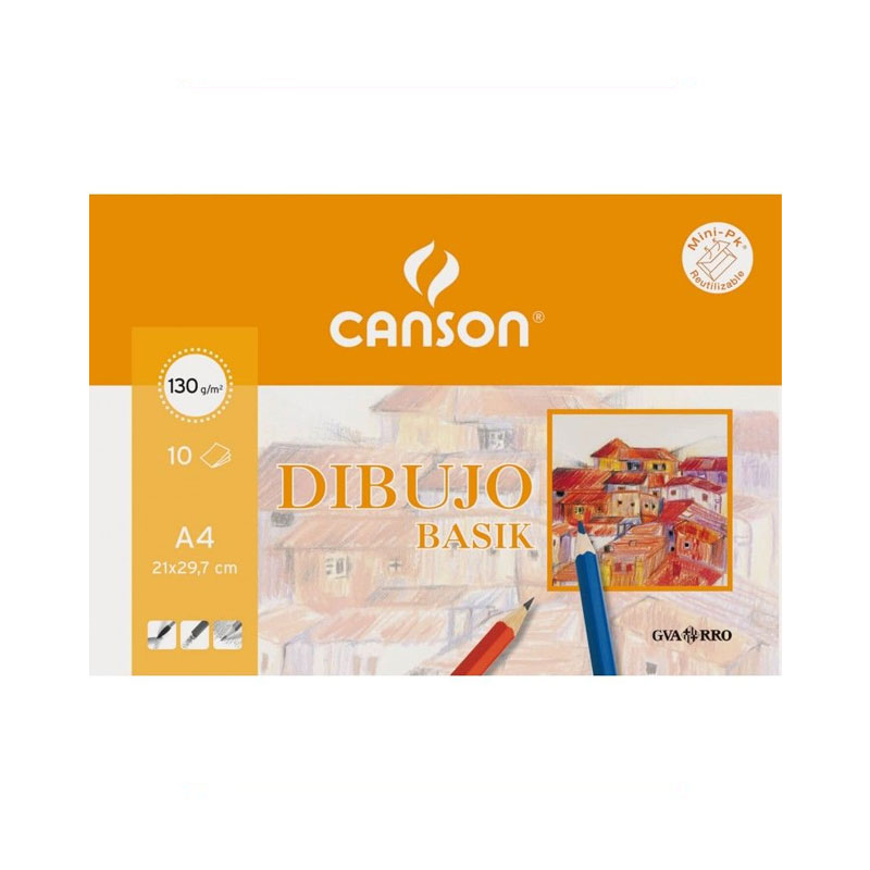 Láminas de dibujo Basik liso A4 130 g sin recuadro Canson – promo 20 % hojas gratis