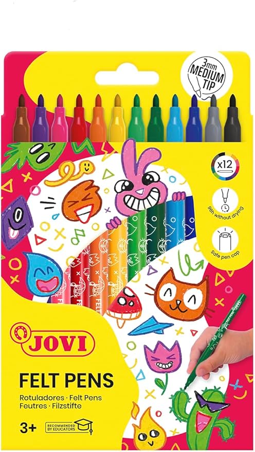 Rotuladores Jovi - estuche escolar de 12 o 24 ud