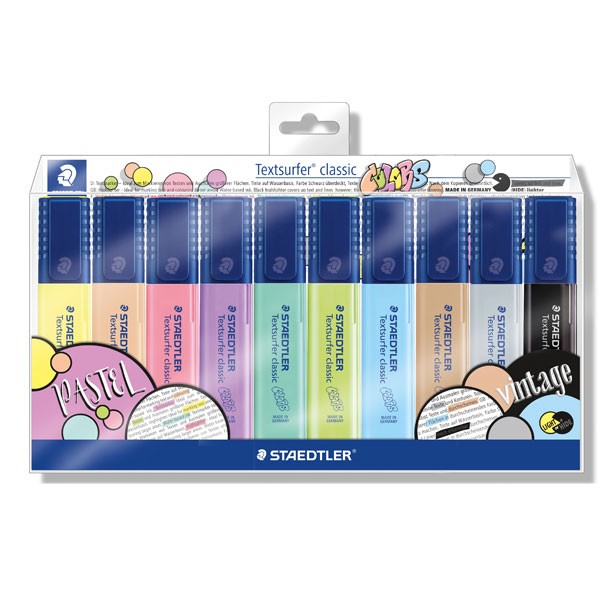 Marcadores fluorescentes Staedtler Textsurfer Pastel & Vintage – pack 10 uds