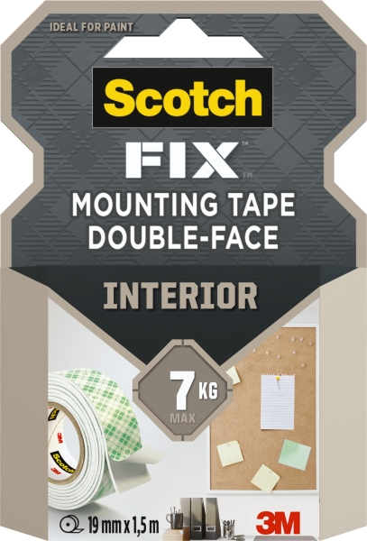 Cinta adhesiva doble cara Scotch Fix Interior – 19 mm × 1,5 m
