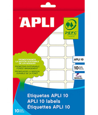 Etiquetas adhesivas 10 hojas Apli – 16x22mm, blancas