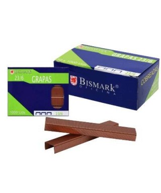 Grapas cobreadas 23/6 Bismark – 1000 uds