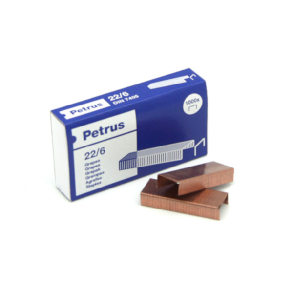 Grapas cobreadas 26/6 Petrus – 5000 uds