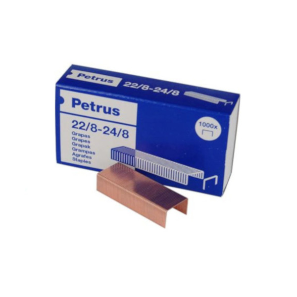 Grapas cobreadas 22/8 Petrus – 1000 uds