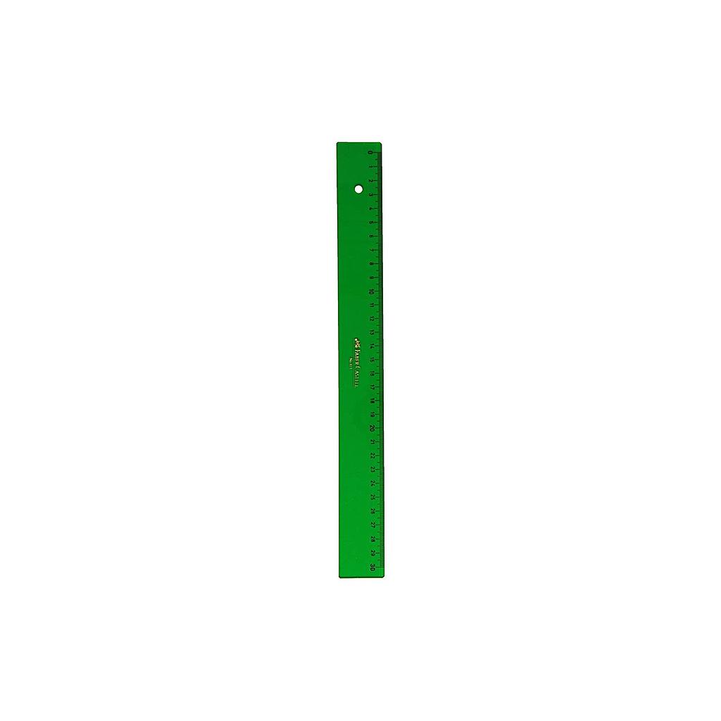 Regla Faber‑Castell – verde, graduada, 30 cm
