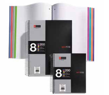 Cuaderno A5 Miquelrius Note Book‑8 – cuadrícula 5×5, 200H, tapa de polipropileno