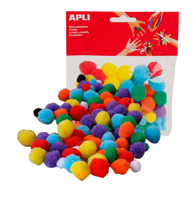 Pompones colores surtidos Apli – 78 uds