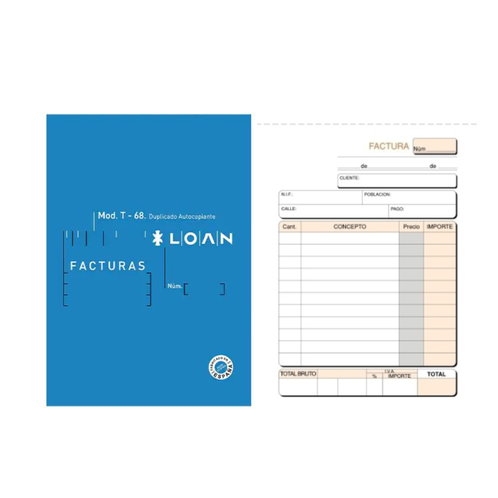 Talonario Facturas A6 T-68 Loan – 50 x 2H original y copia
