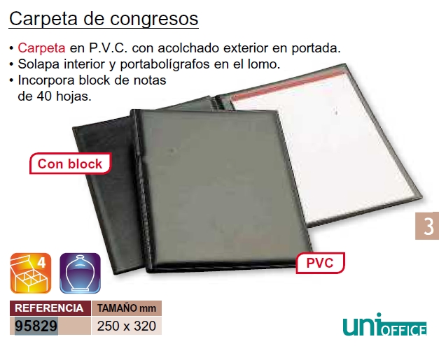 Carpeta de congresos portabloc Unioffice – negro