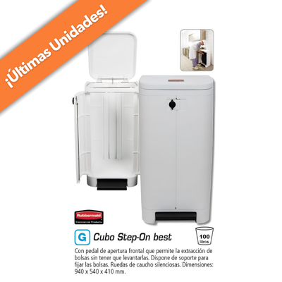 Papelera / Contenedor Rubbermaid Step-On Best 100 L blanco