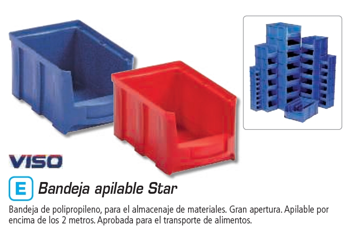 Bandeja cubeta apilable Viso Star – rojo