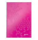 Cuaderno A5 Leitz Wow – cuadrícula 5 mm, 80H, tapa dura, fucsia