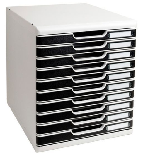 Módulo 10 cajones Exacompta – negro/gris