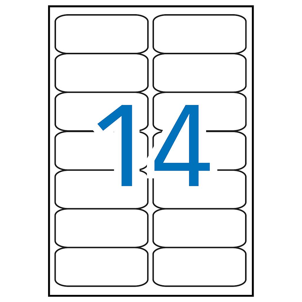 Hojas de etiquetas blancas Pergamy – 99,1×38,1 mm, 100 uds