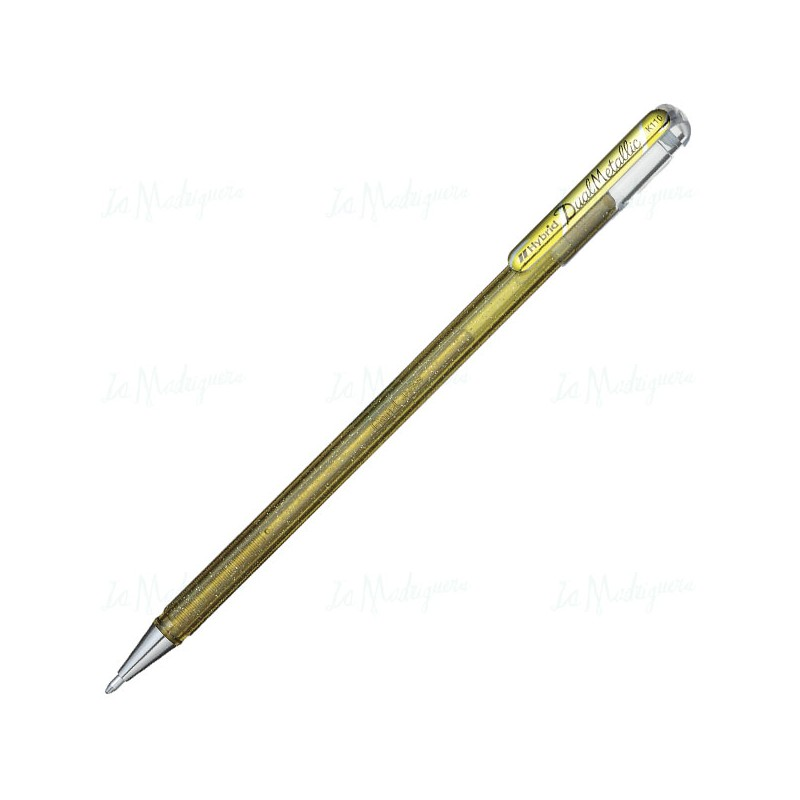 Bolígrafo roller gel Pentel Dual Metallic Hybrid K110DX‑X – oro 