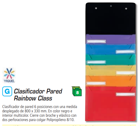 Clasificador de pared Viquel – 6 compartimentos, 800 × 330 mm