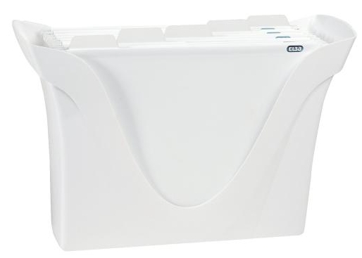 Bastidor para carpetas colgantes en PP Elba – blanco, con 5 carpetas