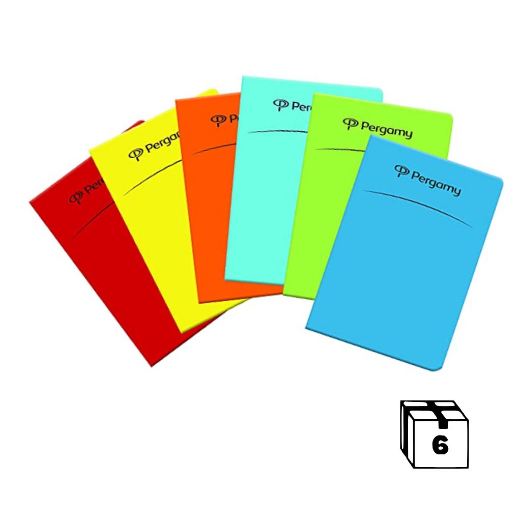 Libreta A5 horizontal Pergamy con tapa gofrada – 50 H, 70 g, colores surtidos