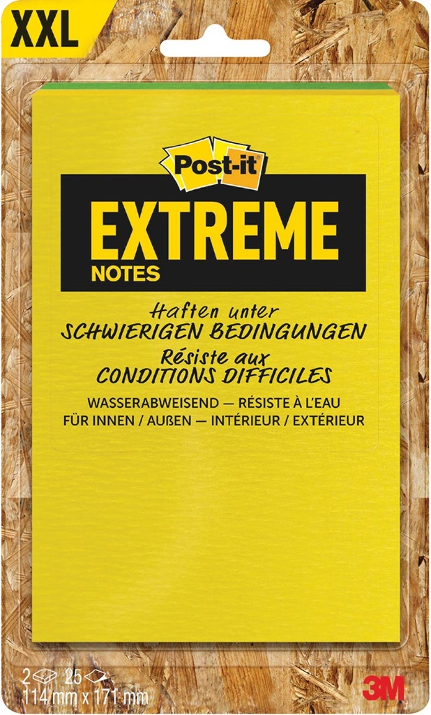 Notas adhesivas Post‑it PQ2 Extreme – 114×171 mm