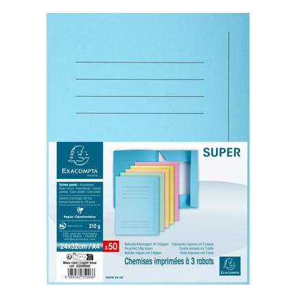 Subcarpeta con 3 solapas de cartulina A4 Exacompta – 210 g/m², pack 50 uds