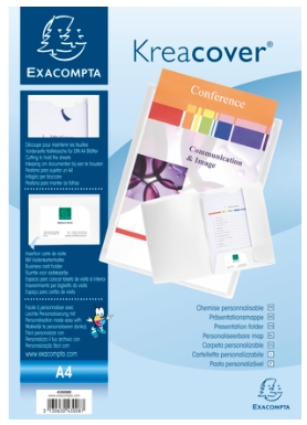 Dossier de presentación Krea Cover A4 Exacompta – blanco, polipropileno