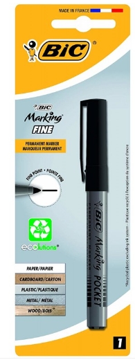 Rotulador permanente Bic Pocket – punta cónica, negro