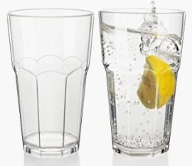 Vasos de policarbonato – transparente, 340 ml, Caja 36 uds