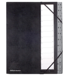 Carpeta clasificadora A4 cartón reciclado – negro, 24 posiciones A‑Z