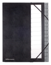 Carpeta clasificadora A4 OFD – negro, cartón reciclado, 31 posiciones 1‑31