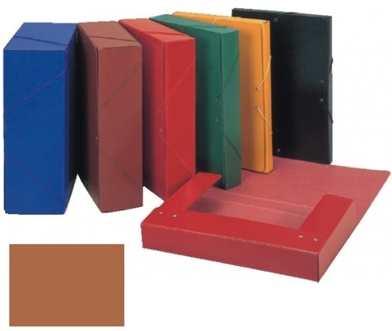 Carpeta de proyecto cartón gofrado – marrón, lomo 9 cm