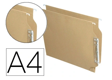 Carpetas colgantes A4 visor lateral – kraft ecológico, Fade 25 uds