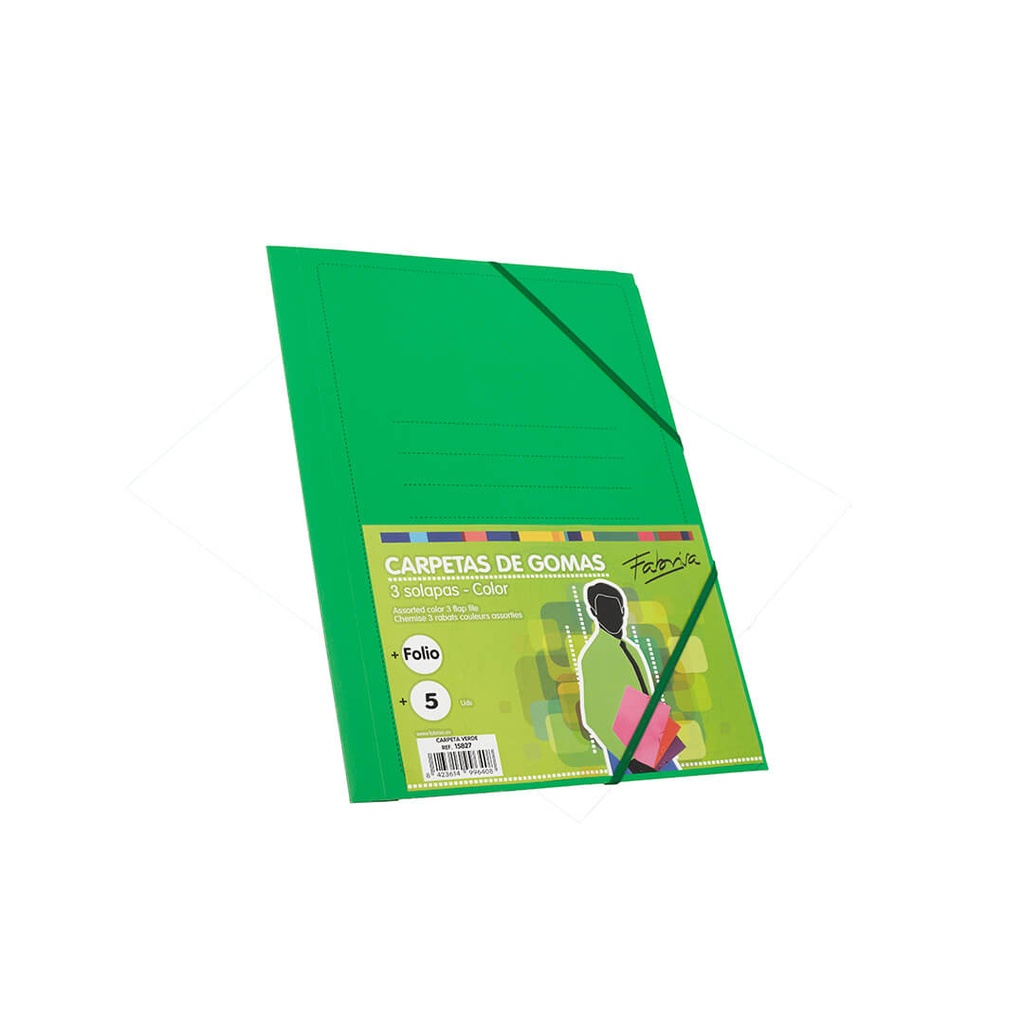 Carpeta de cartón folio Fabrisa – con 3 solapas y gomas