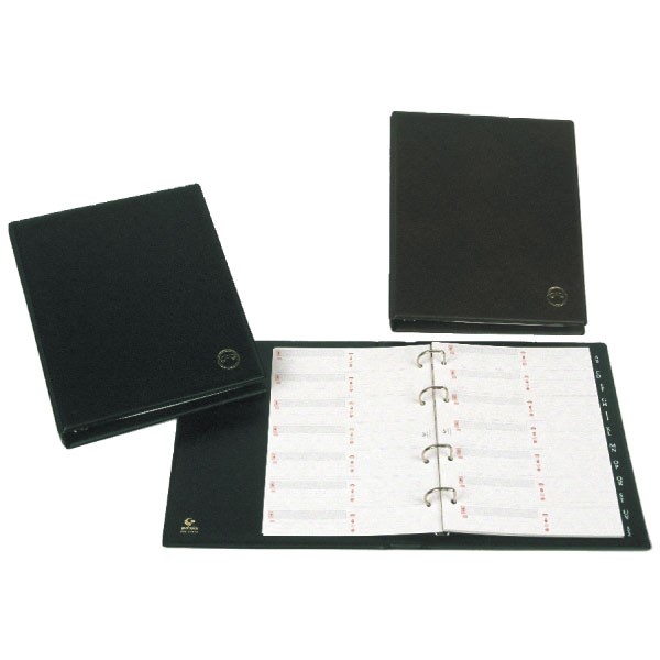 Listín telefónico cuarto Grafoplás Basic – negro, 4 anillas 20 mm