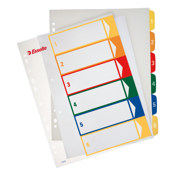 Juego de Separadores Imprimibles A4 Maxi – 6 Pestañas Rígidas (Ref. 100212)