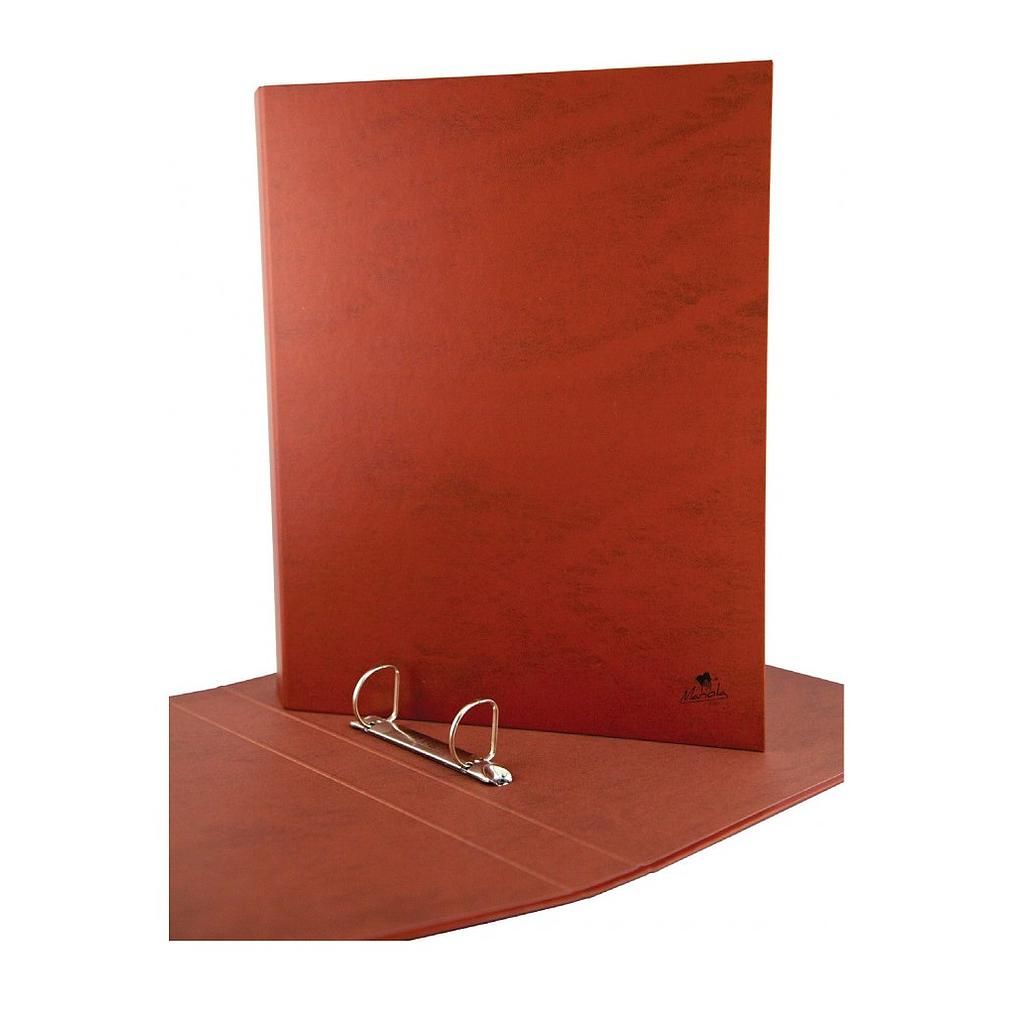 Carpeta de anillas folio cartón cuero natural – 40 mm, 2 anillas