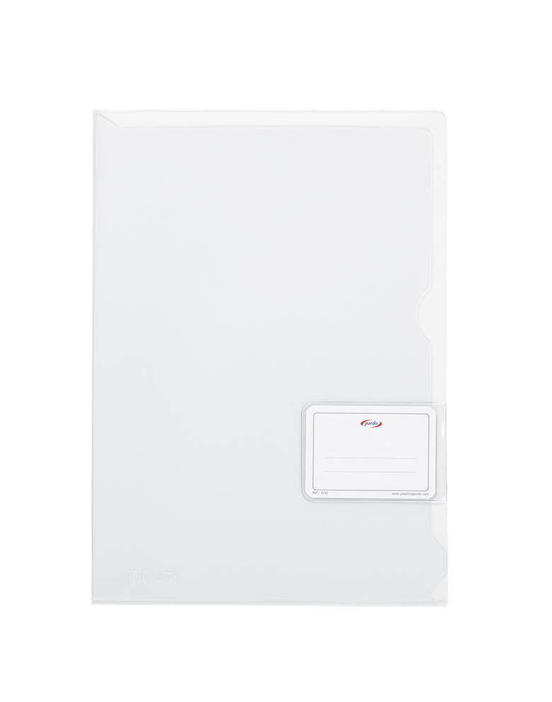 Dosier uñero PVC folio con solapa y tarjetero – translúcido