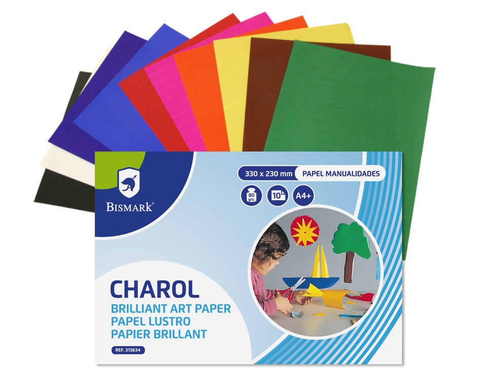 Bloc Papel Charol Bismark Folio - 10 Hojas 